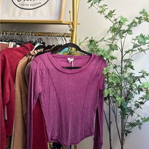 Hem & Thread Magenta Long Sleeve Top